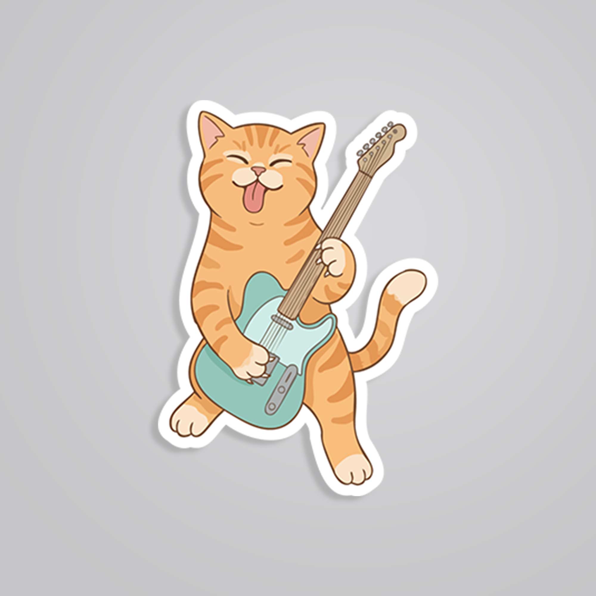 Guitar Jam Cat Casual Stickers