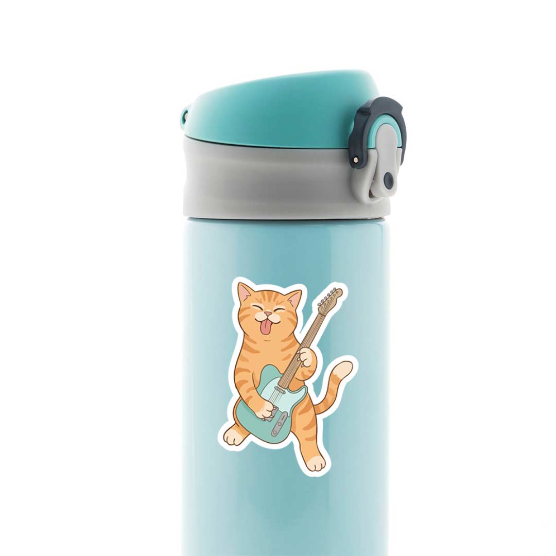 Guitar Jam Cat Casual Stickers