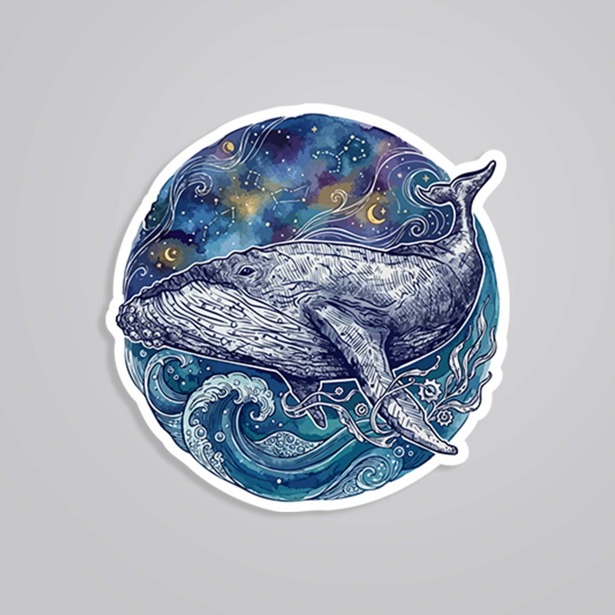 Cosmic Whale Dreams Casual Stickers