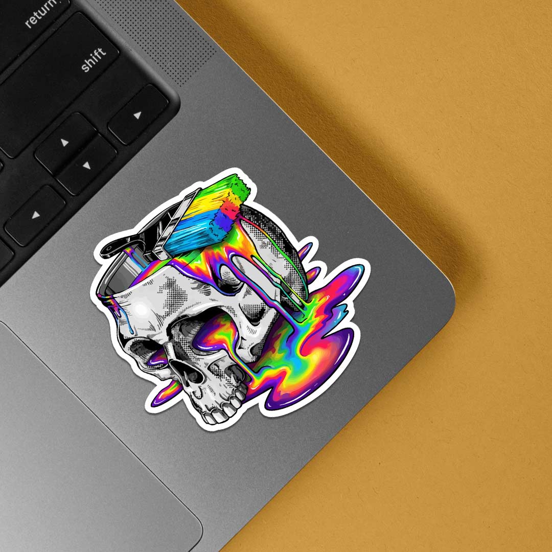 Melting Spectrum in Skull Casual Stickers