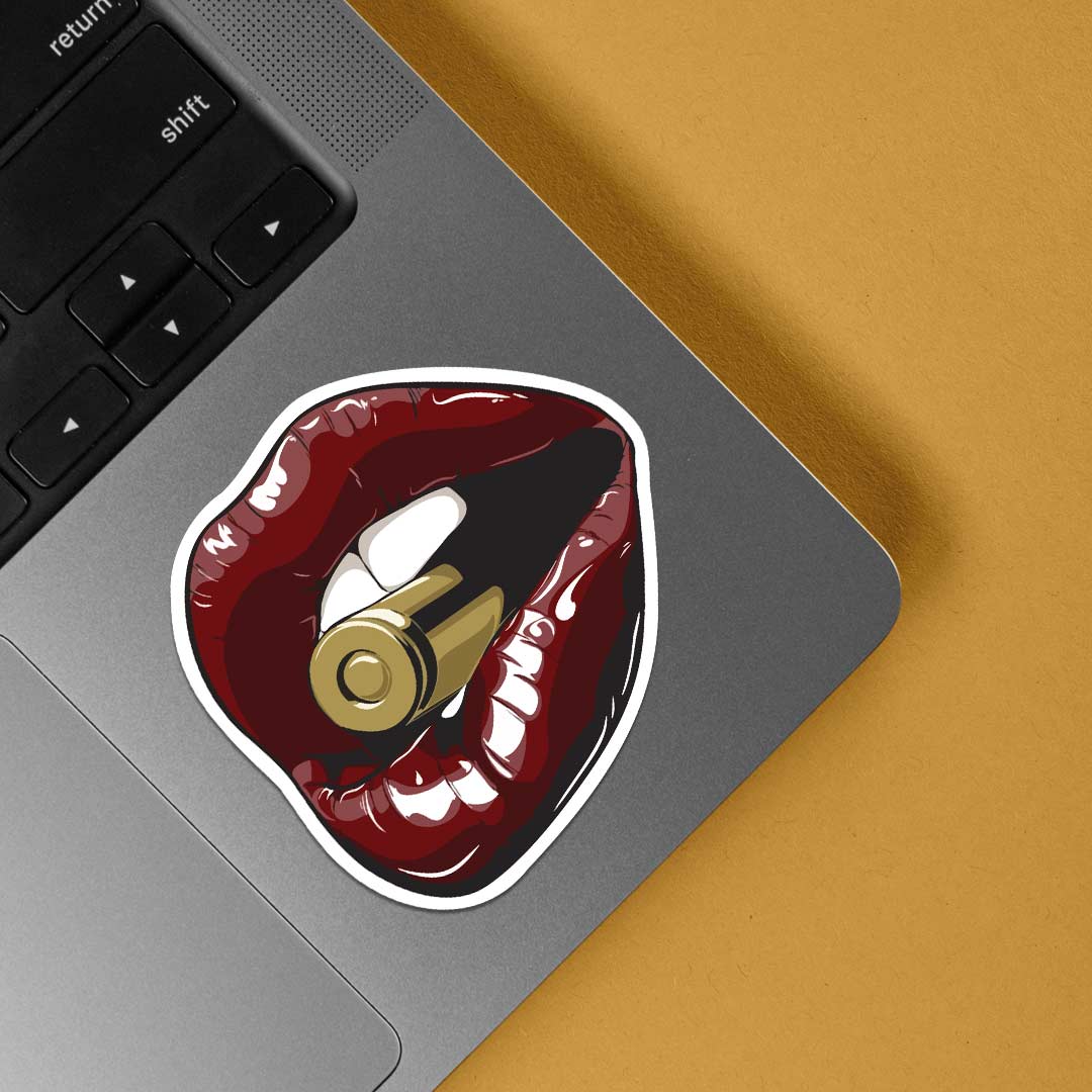 Lips with Bullet Casual Stickers