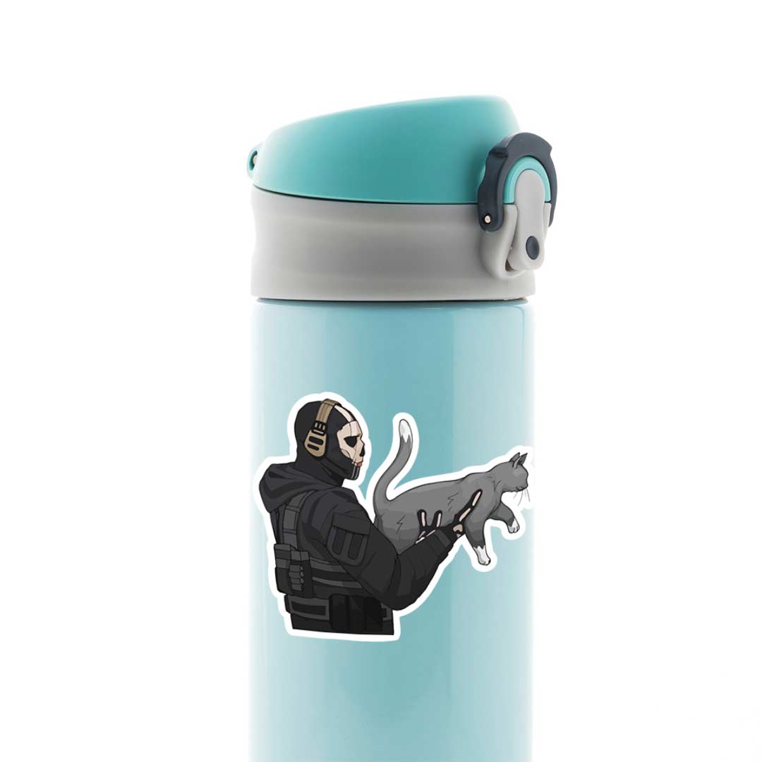 COD's Ghost with cat Gaming Stickers