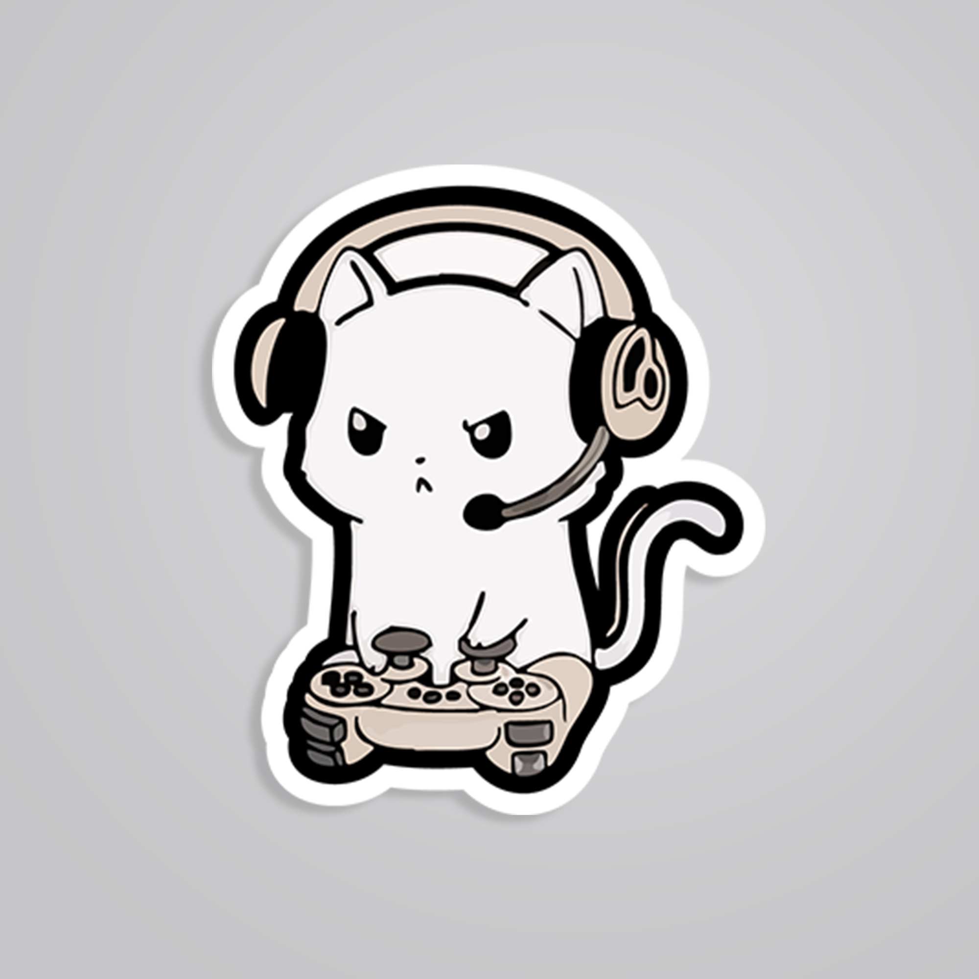 Fomo Store Stickers Gaming Angry Gamer Cat