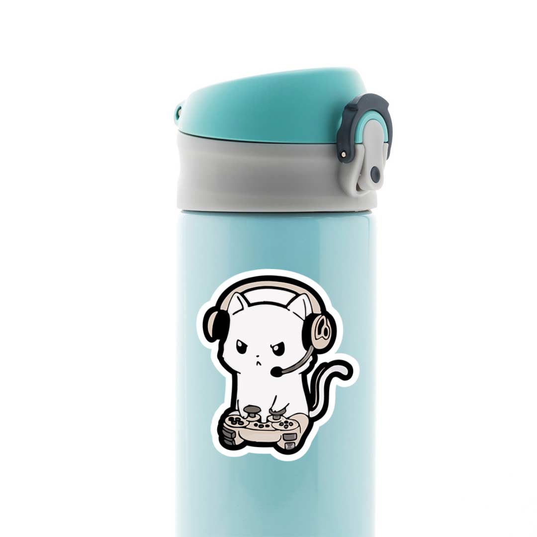 Angry Gamer Cat Gaming Stickers