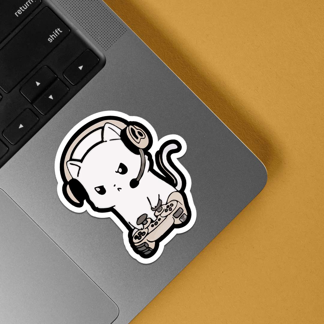 Angry Gamer Cat Gaming Stickers