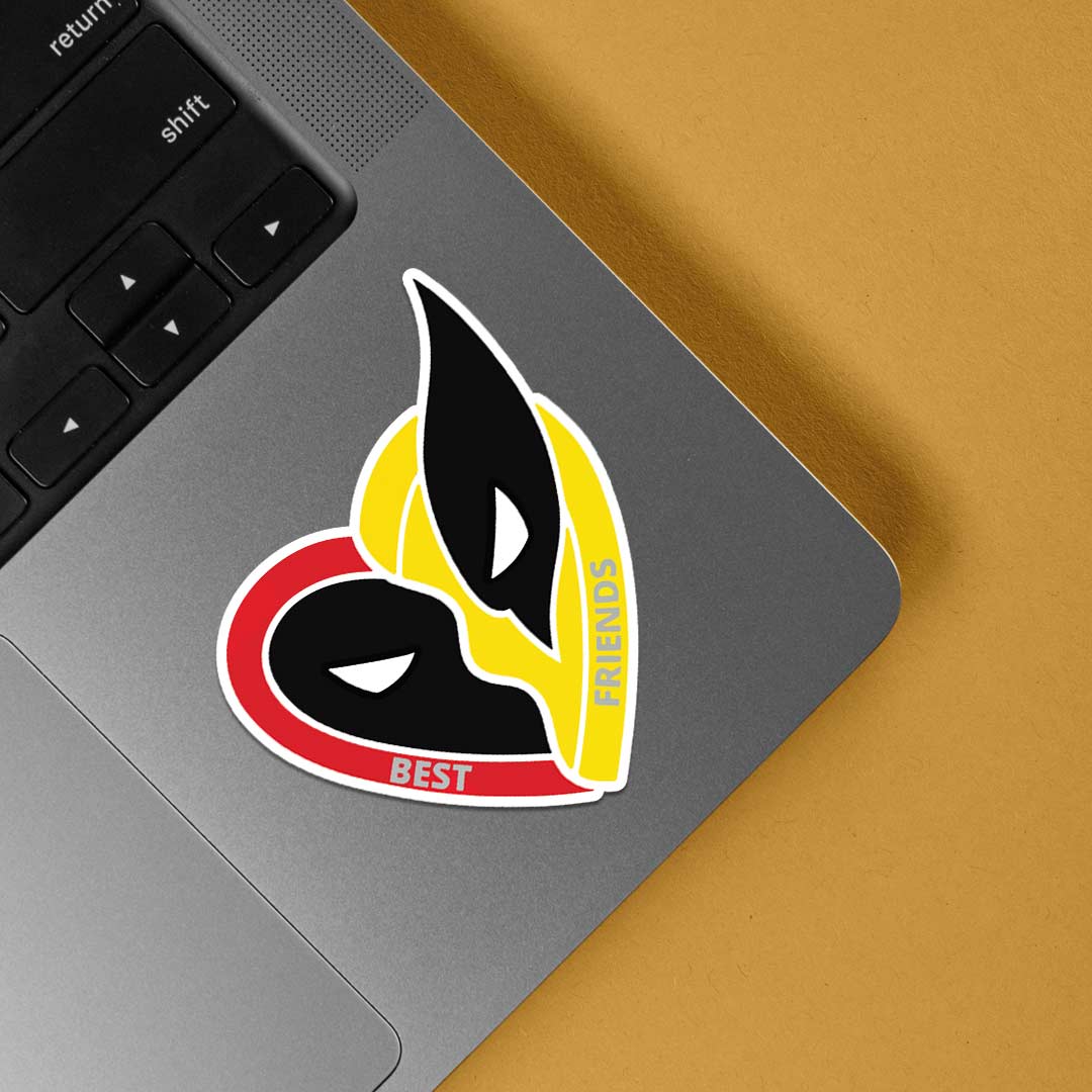 Deadpool and Wolverine Heart Movies Stickers