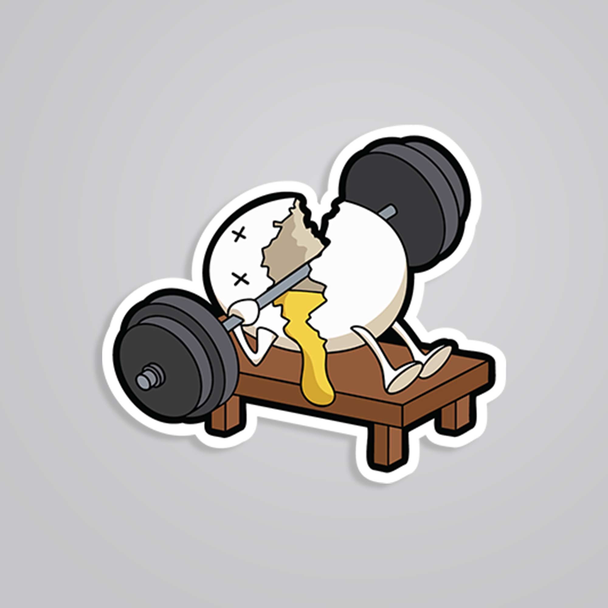 Eggy Bench Press Fail Witty Stickers