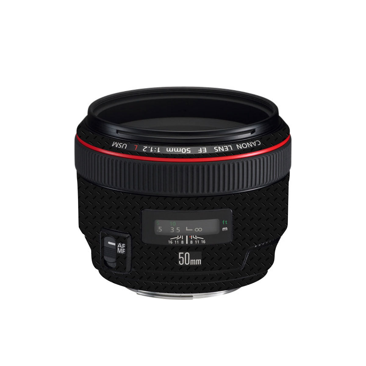 Textured Black Iron Plate Canon EF 50mm F/1.2 L USM Camera Lens Skin