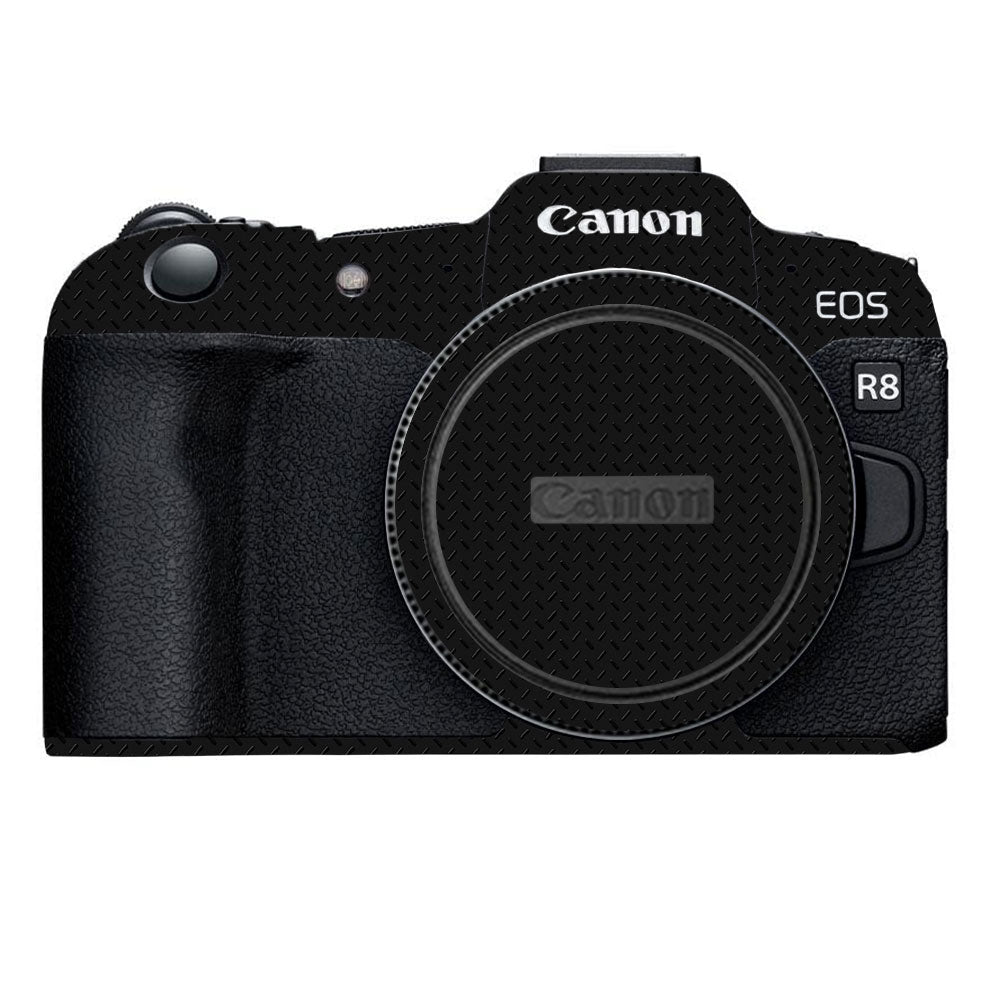 Textured Black Iron Plate Canon EOS R8 Camera Skin