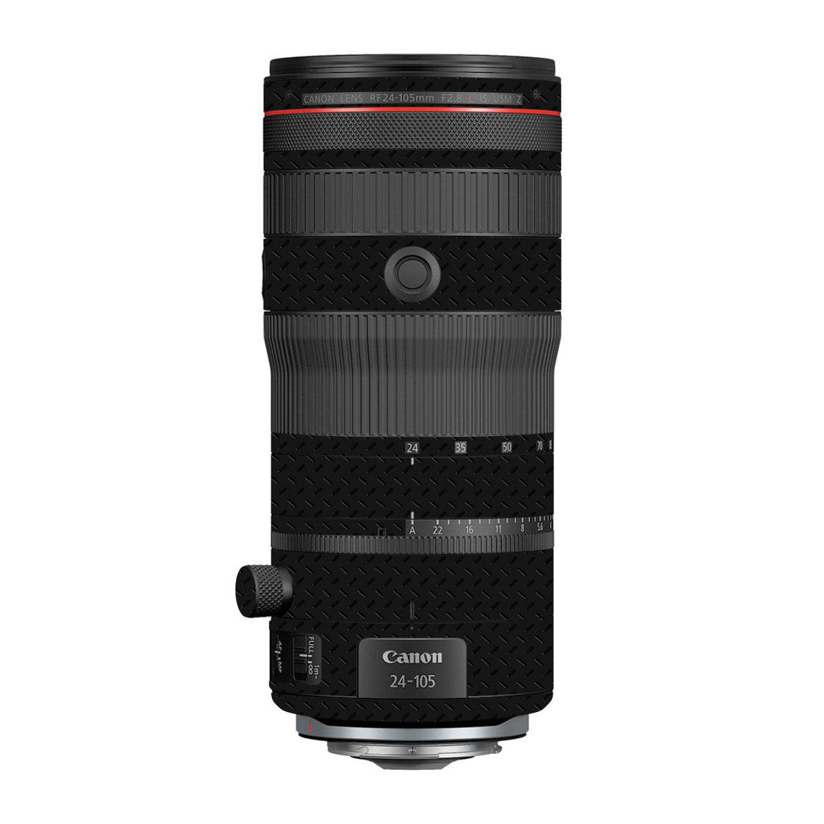 Textured Black Iron Plate Canon RF 24–50mm f/4.5–6.3 IS STM Camera Lens Skin