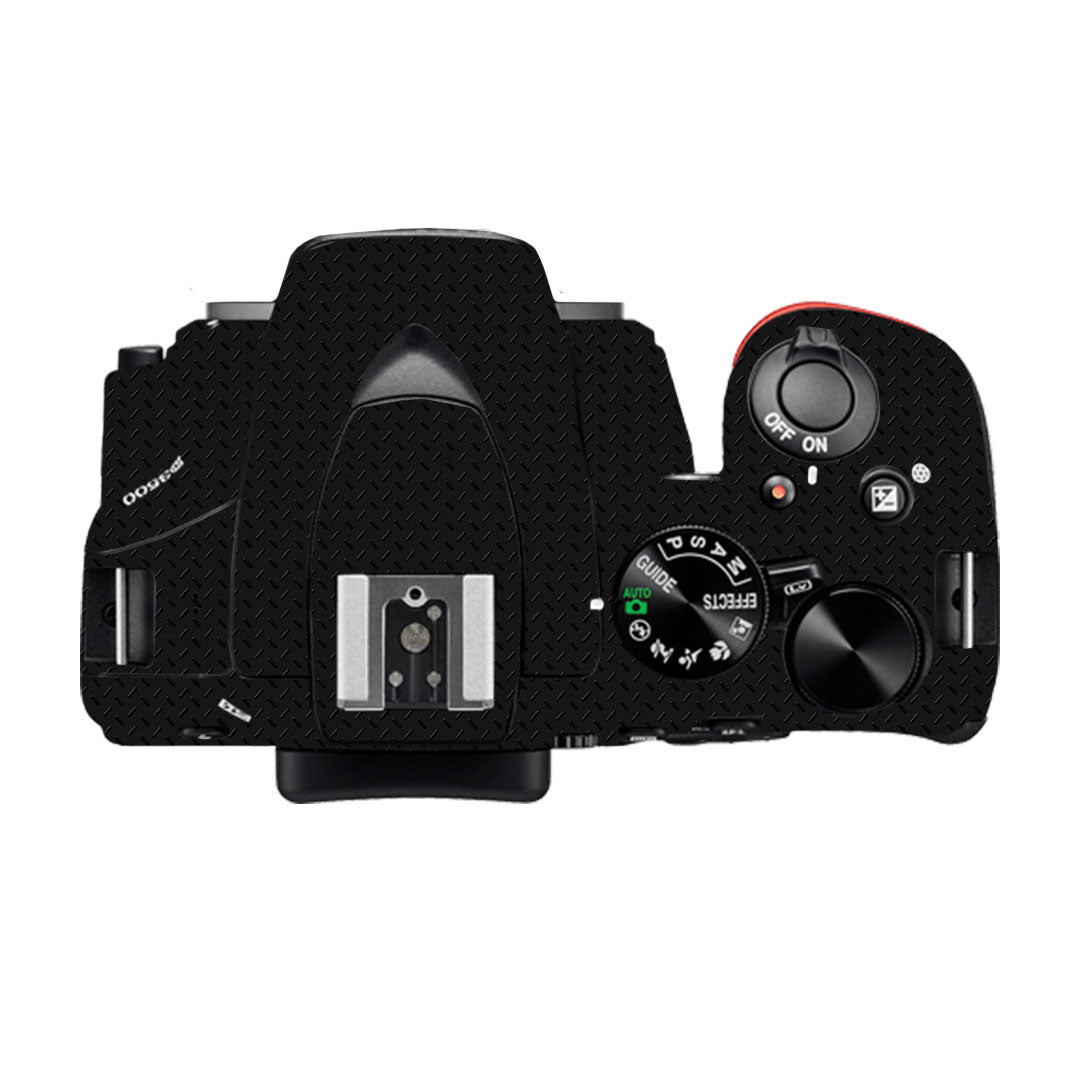 Textured Black Iron Plate Nikon D5600 Camera Skin