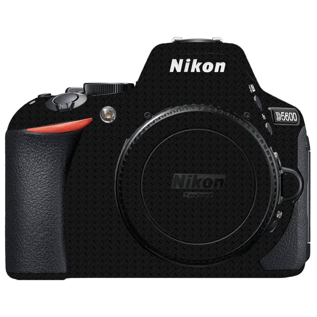 Textured Black Iron Plate Nikon D5600 Camera Skin