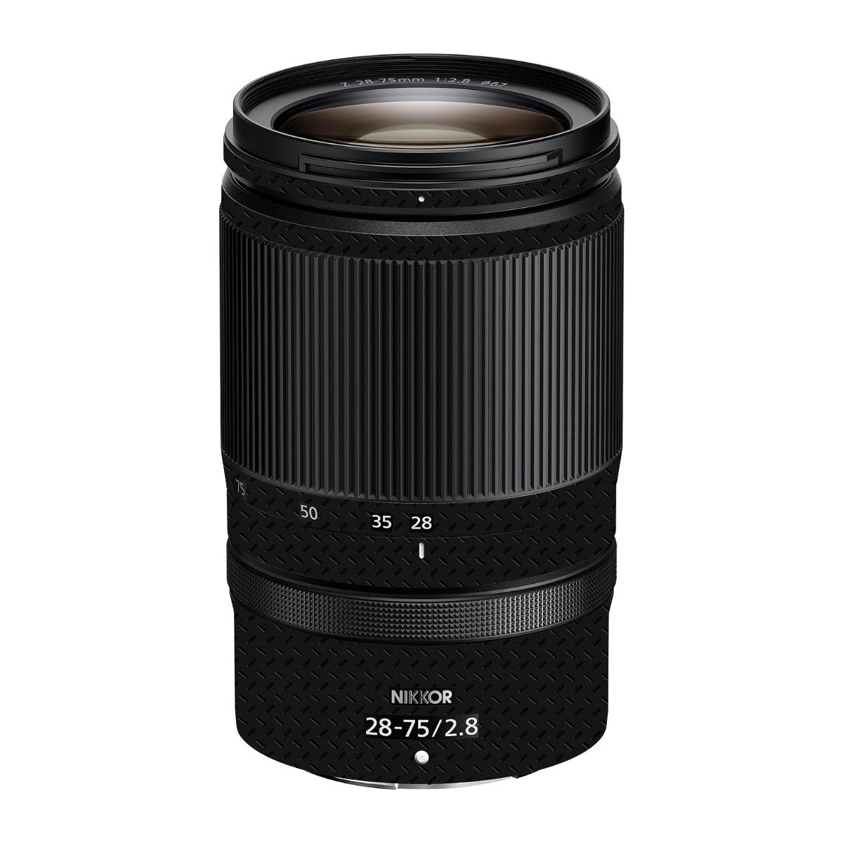 Textured Black Iron Plate Nikon Nikkor Z 28-75mm F/2.8 Camera Lens Skin