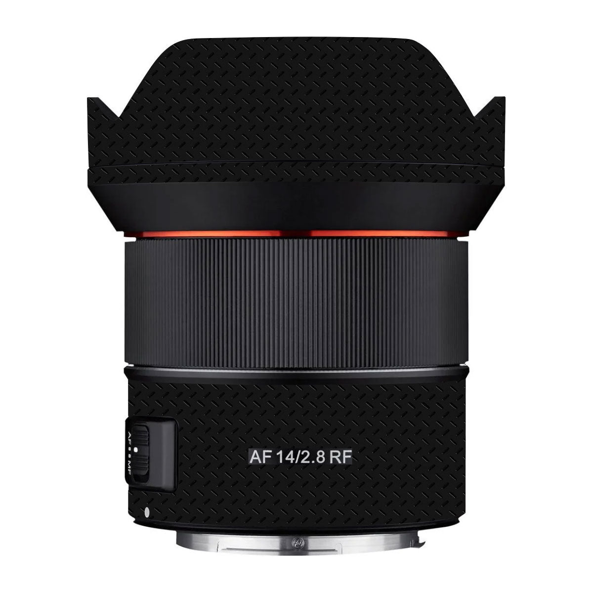 Textured Black Iron Plate Samyang AF 14mm F/2.8 RF Camera Lens Skin