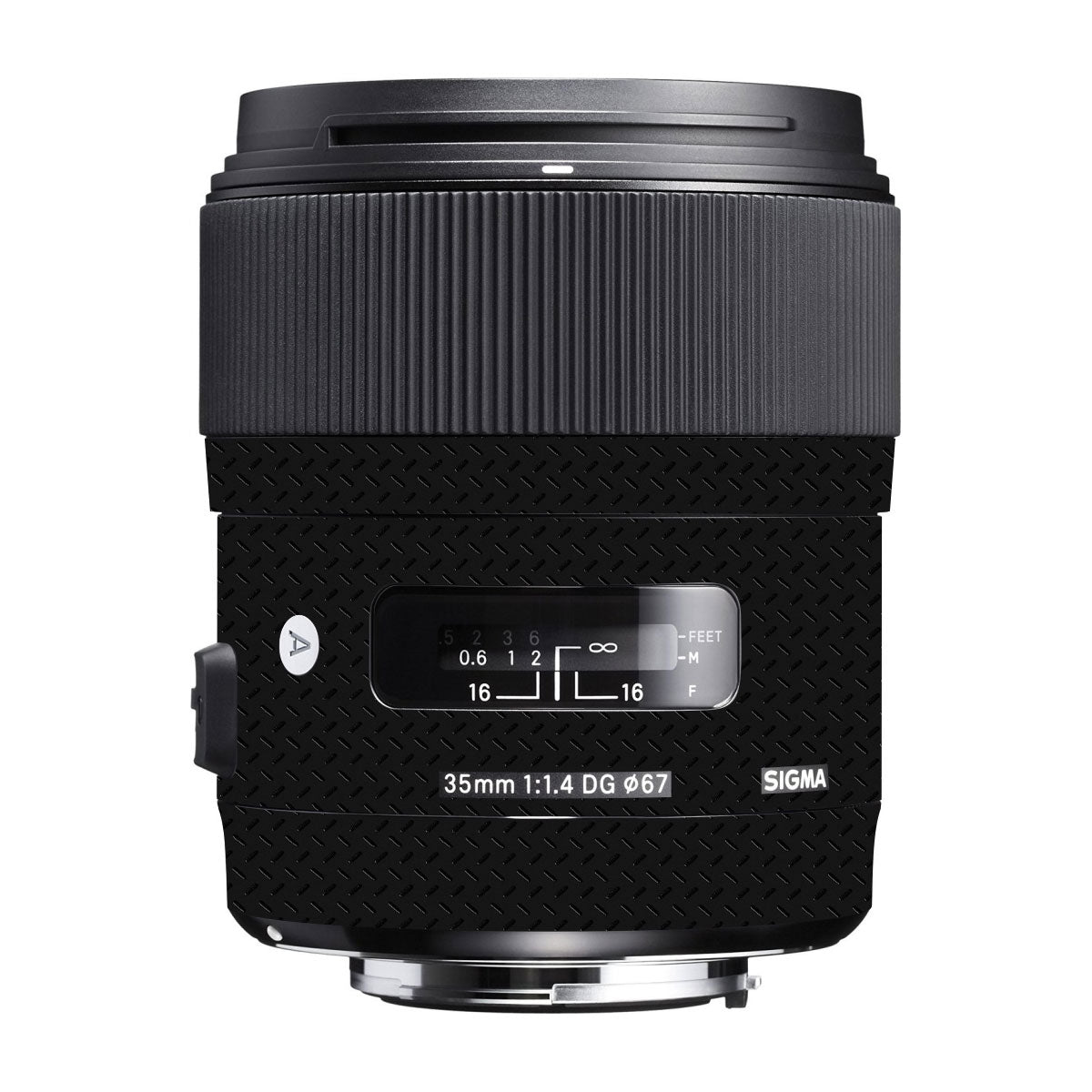 Textured Black Iron Plate Sigma 35mm F/1.4 DG Canon Mount Camera Lens Skin