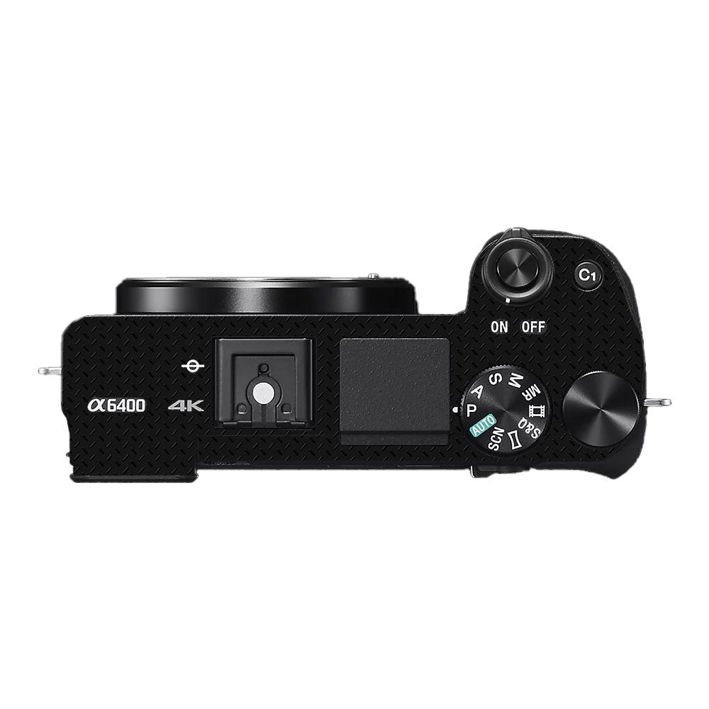 Textured Black Iron Plate Sony A6400 Camera Skin