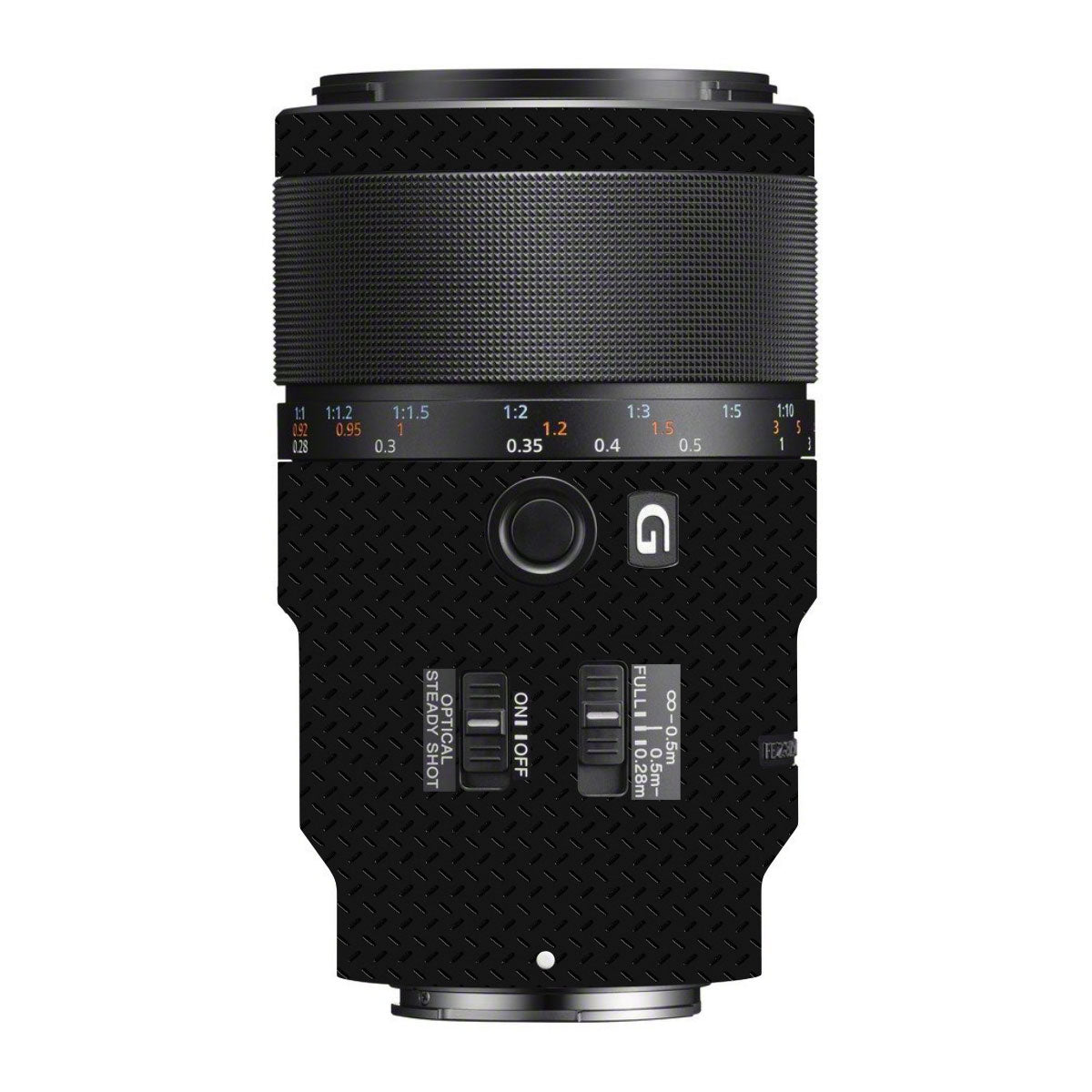Textured Black Iron Plate Sony FE 90mm F/2.8 Macro OSS Camera Lens Skin