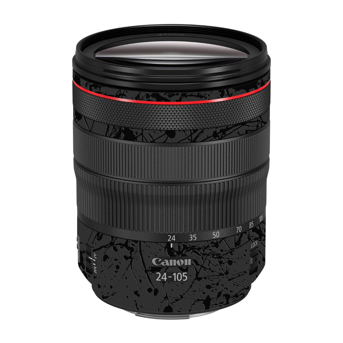 Textured Black Splash Canon EF 24-105mm F/4 L IS Macro USM Camera Lens Skin