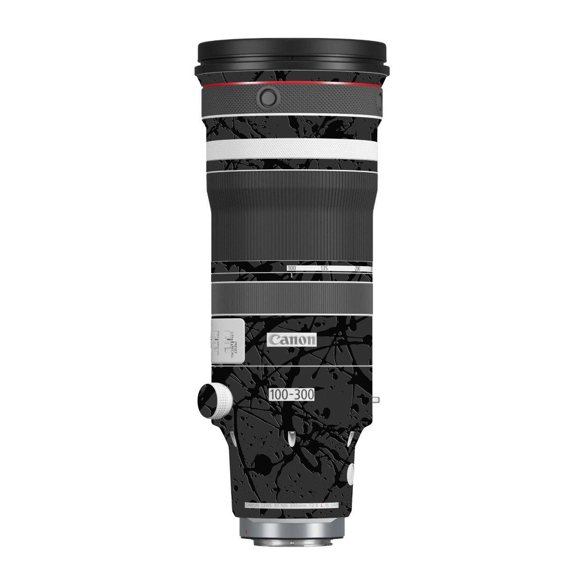 Textured Black Splash Canon RF 100-300mm F/2.8 L IS USM Camera Lens Skin