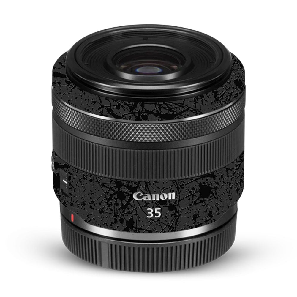 Textured Black Splash Canon RF 35mm f/1.8 IS Macro STM Camera Lens Skin