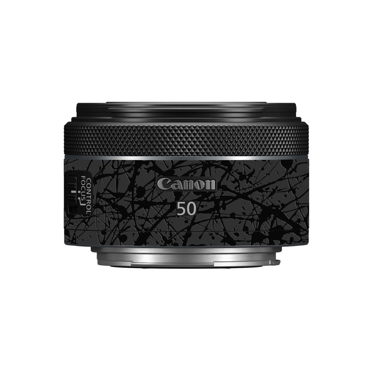 Textured Black Splash Canon RF 50mm F/1.8 STM Camera Lens Skin