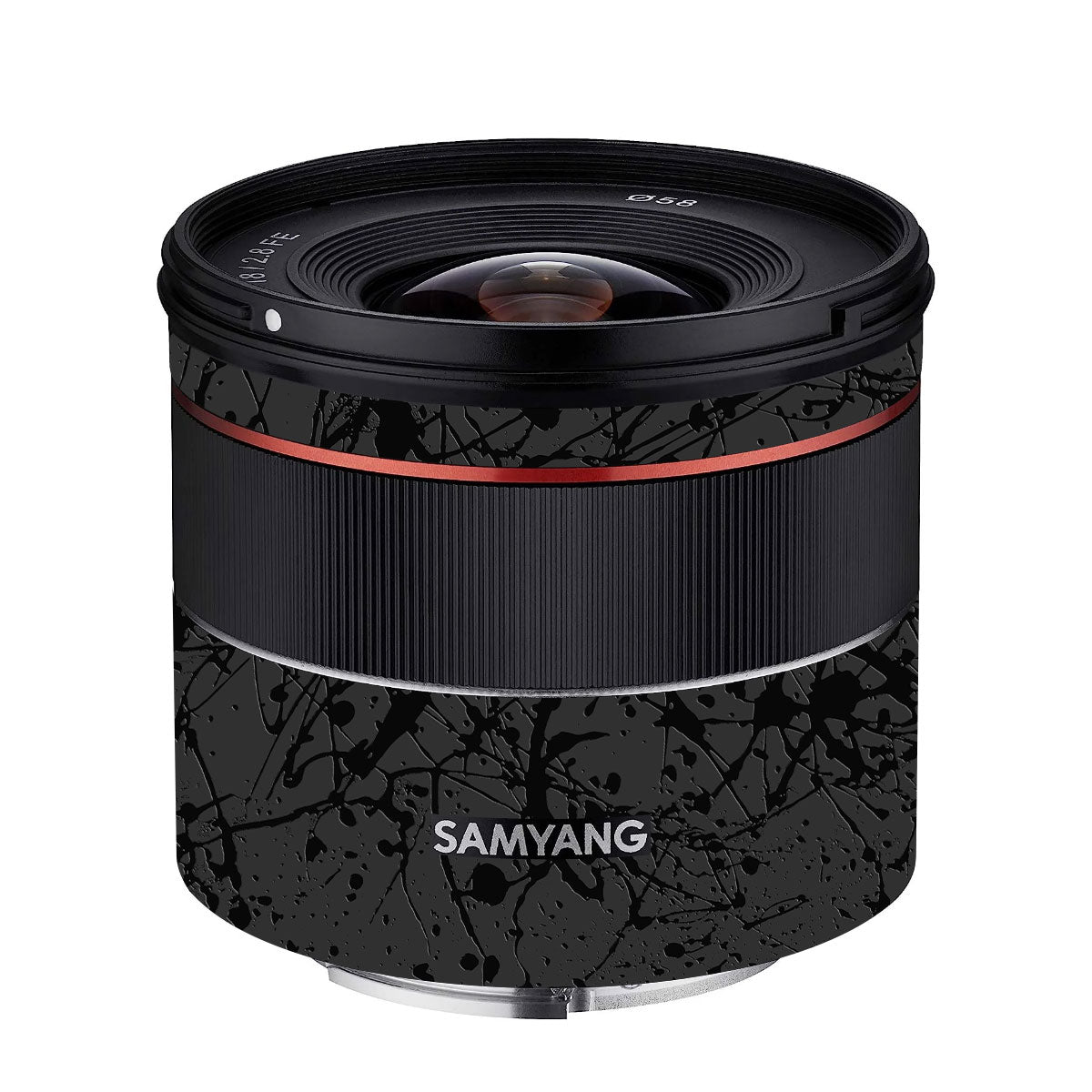 Textured Black Splash Samyang FE 18mm F/2.8 Camera Lens Skin