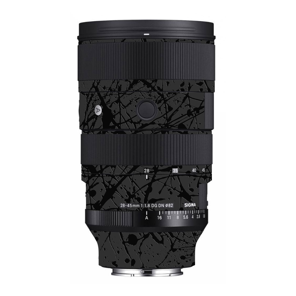 Textured Black Splash Sigma 28-45mm F/1.8 DG DN Art Sony E Camera Lens Skin
