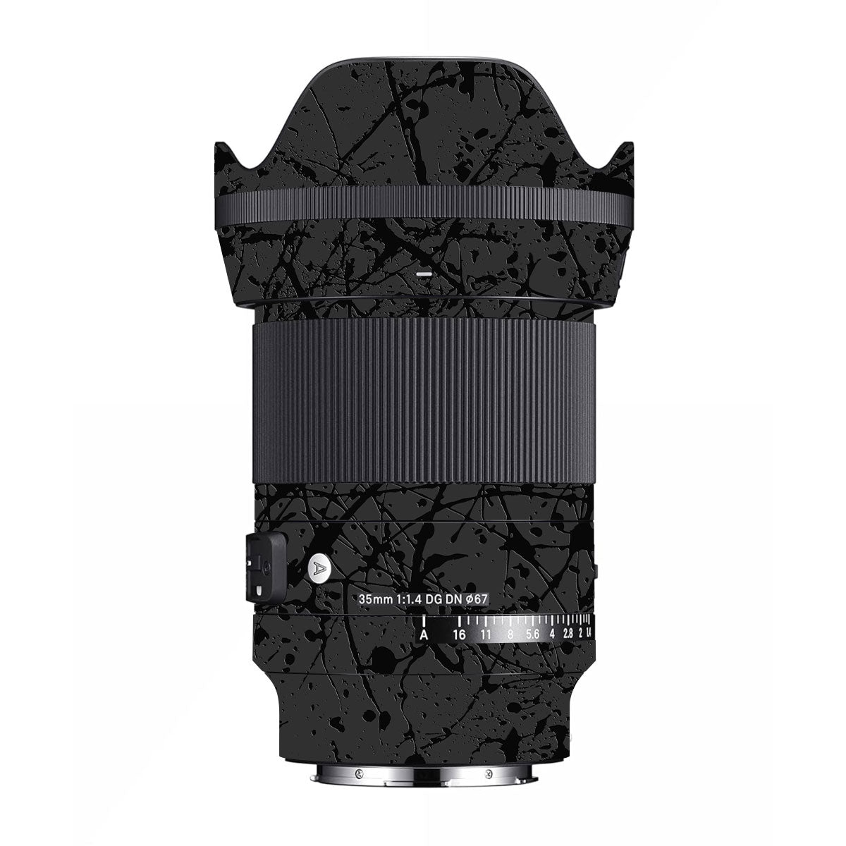 Textured Black Splash Sigma 35mm F/1.4 DG Nikon Mount Camera Lens Skin