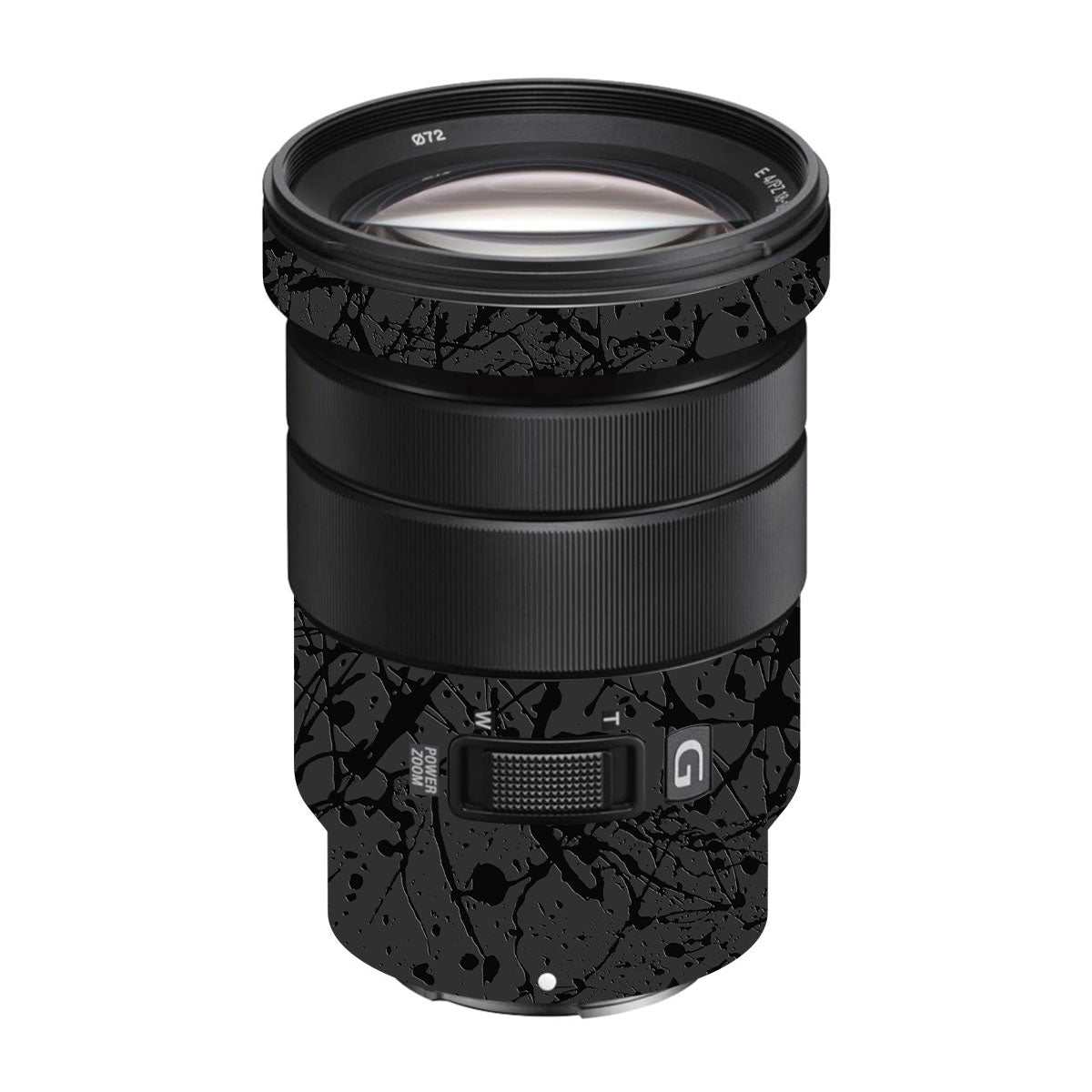 Textured Black Splash Sony E 18-105mm F/4 Camera Lens Skin