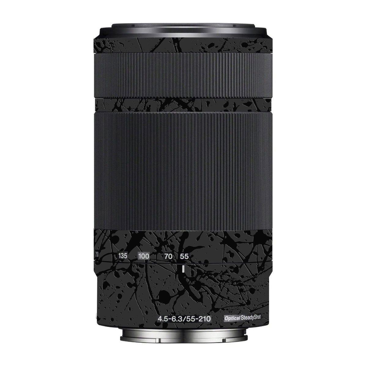 Textured Black Splash Sony E 55-210mm F/4.5-6.3 OSS Camera Lens Skin