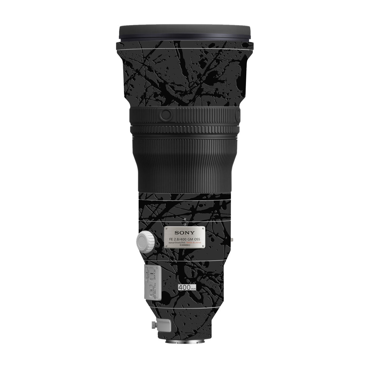 Textured Black Splash Sony FE 400mm F/2.8 GM Camera Lens Skin