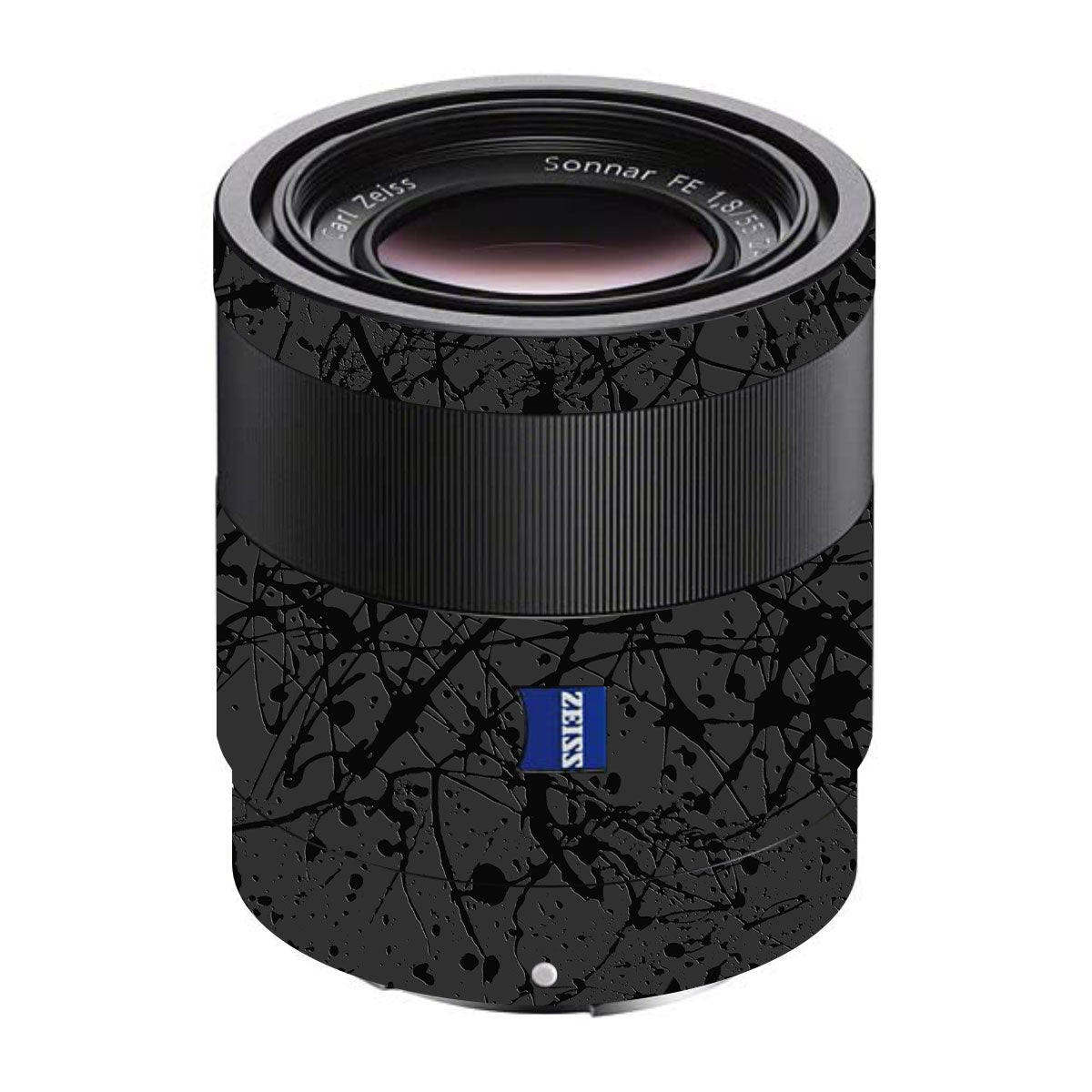 Textured Black Splash Sony FE 55mm F/1.8 ZA Camera Lens Skin