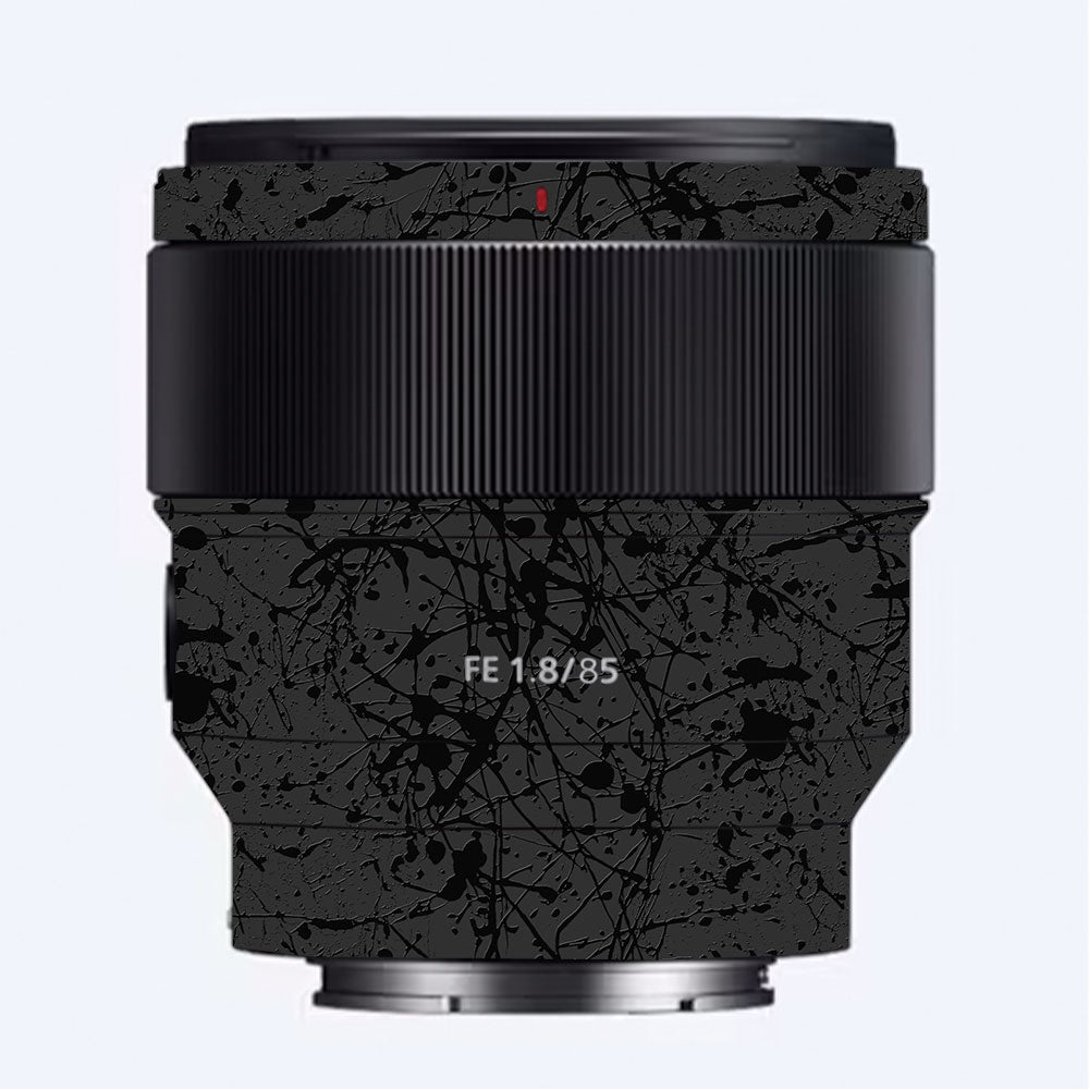 Textured Black Splash Sony FE 85mm f/1.8 Camera Lens Skin