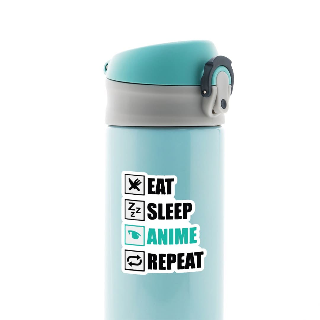 Eat, Sleep, Anime & Repeat Anime Stickers