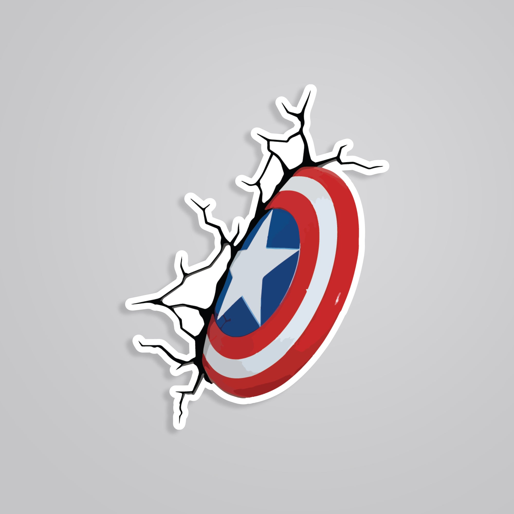 Captain America's Shield Stuck in Wall Movies Stickers