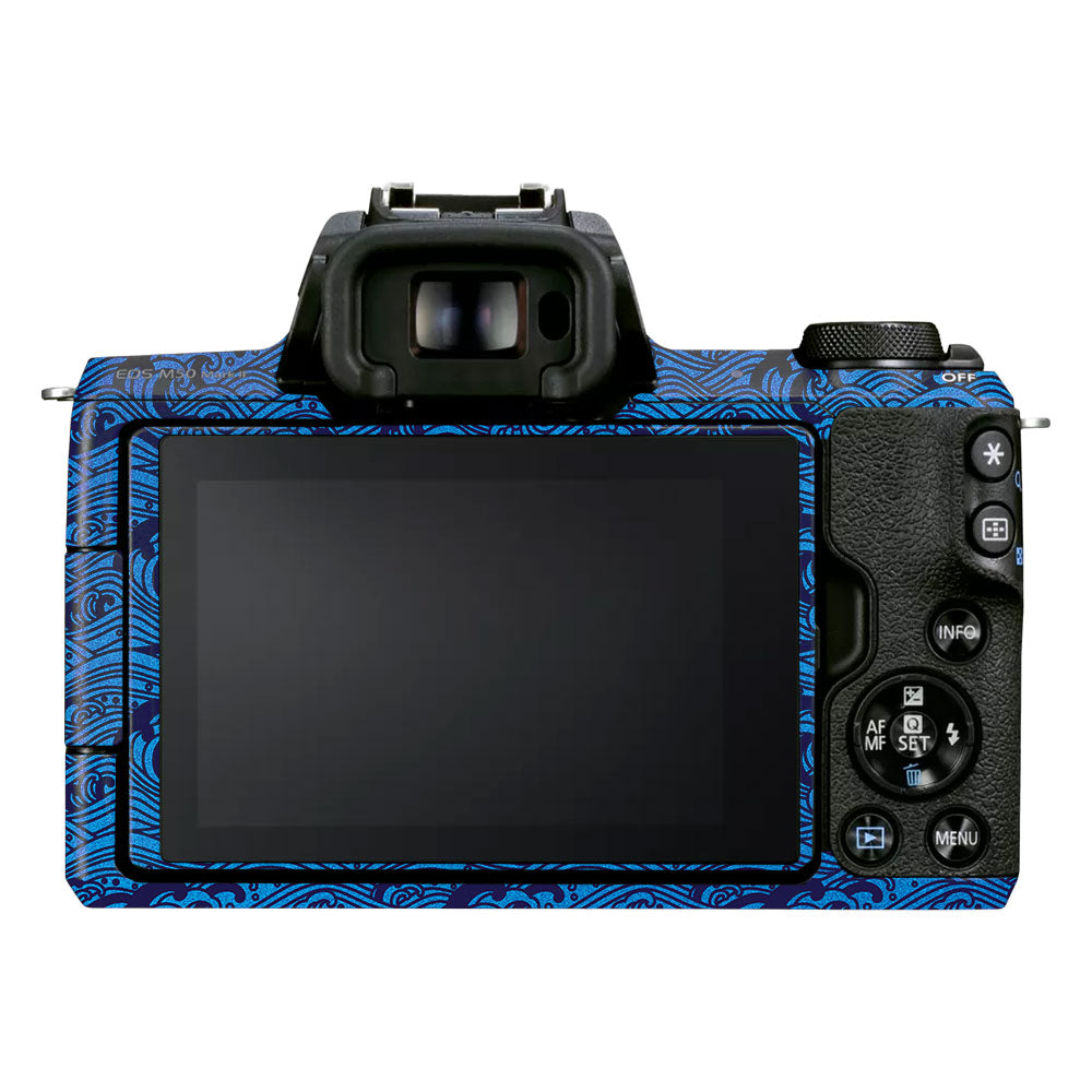 Textured Ocean Wave Blue Canon EOS M50 Mark II Camera Skin