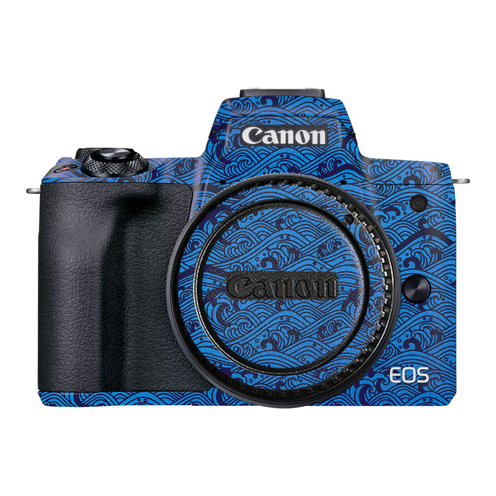Textured Ocean Wave Blue Canon EOS M50 Mark II Camera Skin