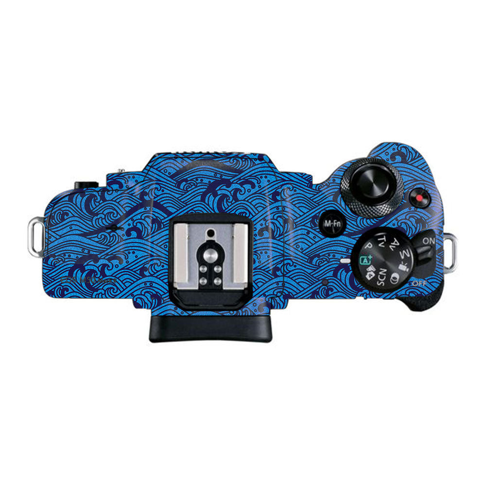 Textured Ocean Wave Blue Canon EOS M50 Mark II Camera Skin
