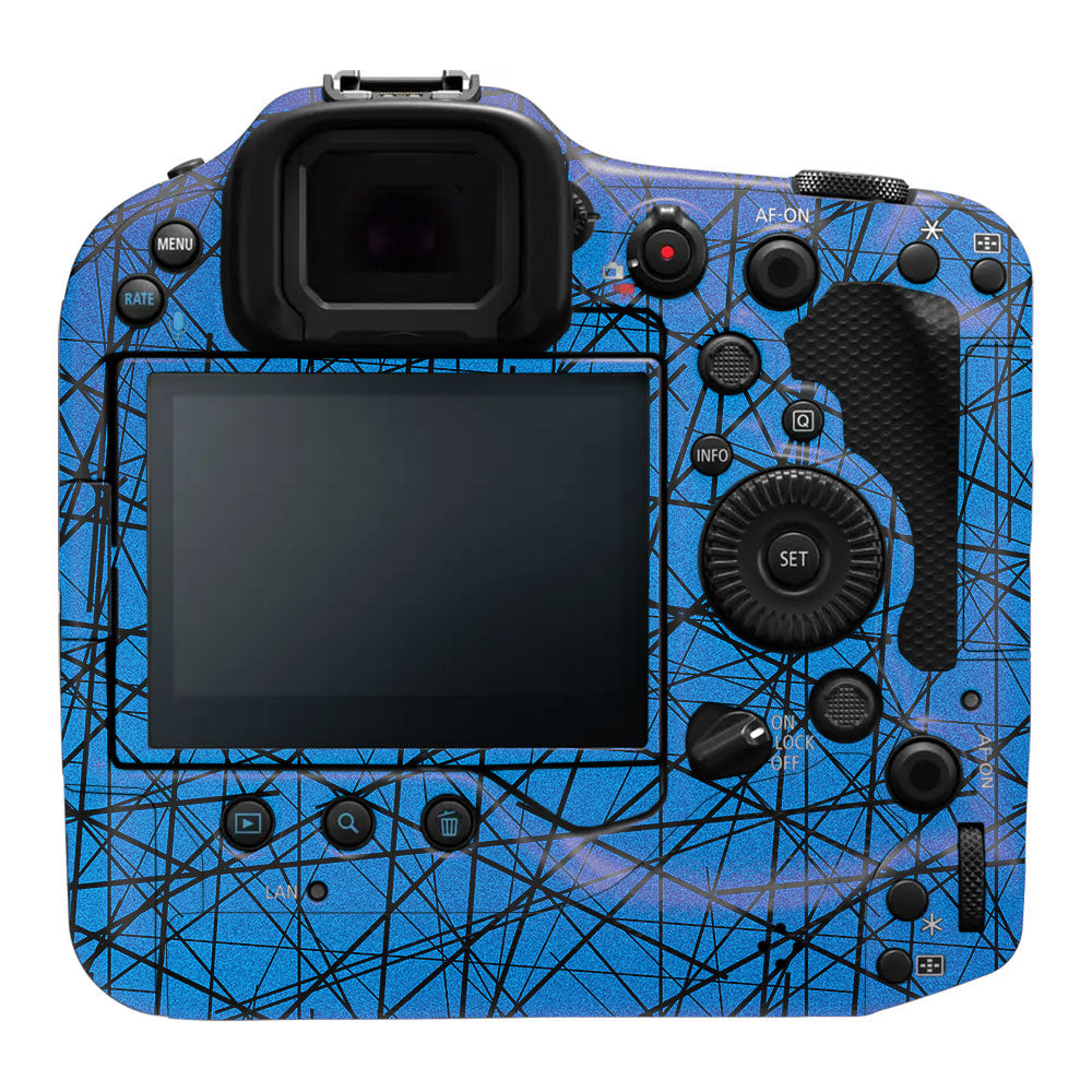 Textured Electric Blue Chaos Canon EOS R3 Camera Skin
