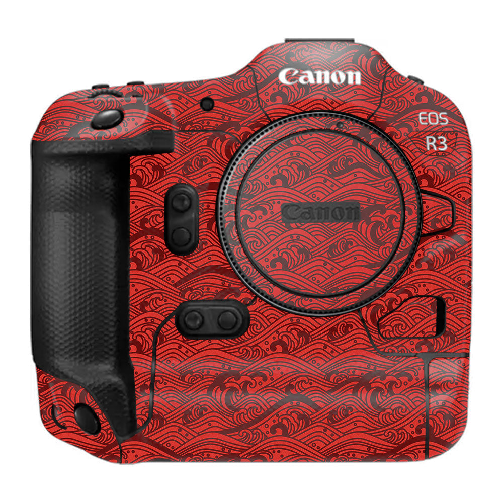 Textured Crimson Wave Canon EOS R3 Camera Skin