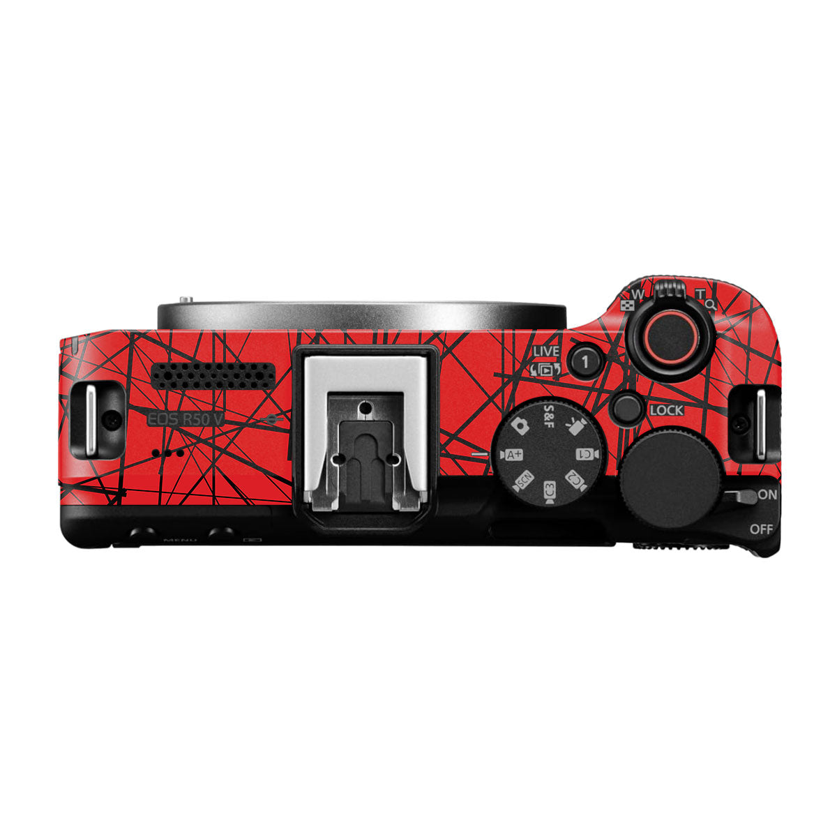 Textured Red Chaos Line Canon EOS R50V Camera Skin