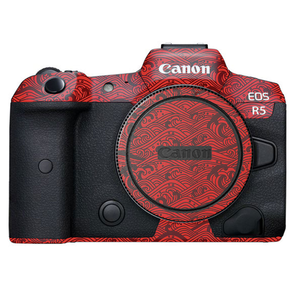 Textured Crimson Wave Canon EOS R5 Camera Skin