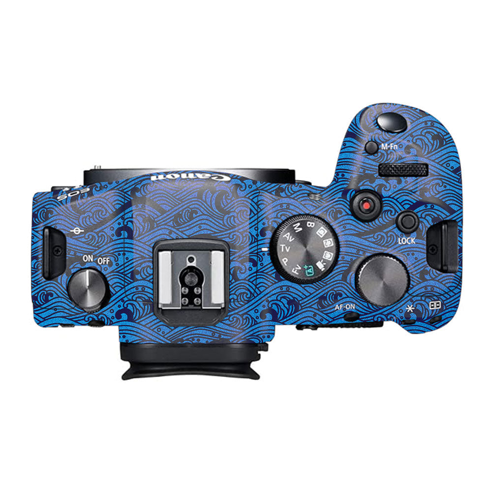 Textured Ocean Wave Blue Canon EOS R6 Mark I Camera Skin