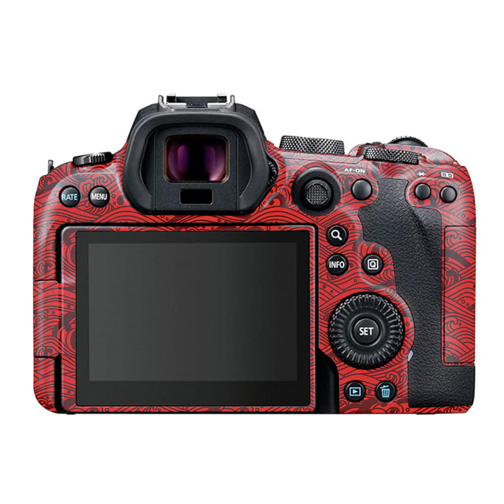 Textured Crimson Wave Canon EOS R6 Mark I Camera Skin