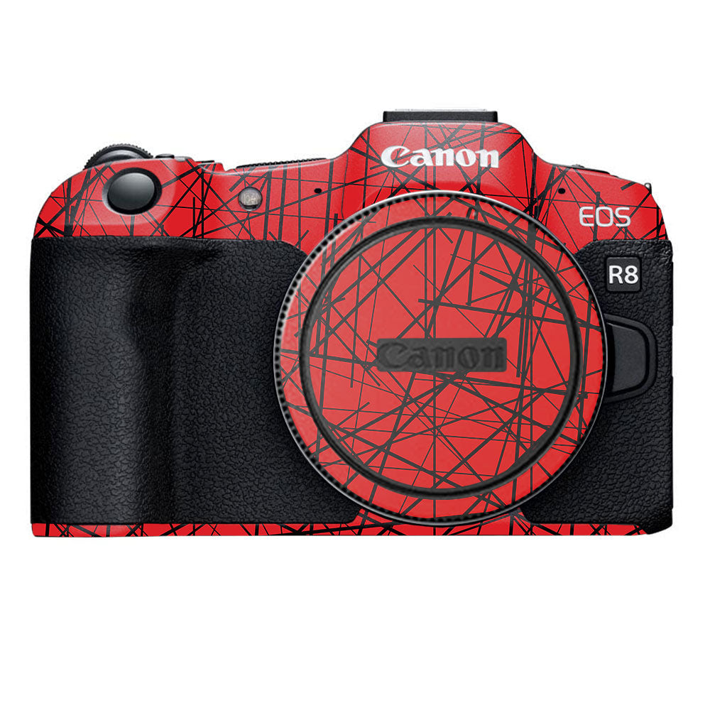 Textured Red Chaos Line Canon EOS R8 Camera Skin