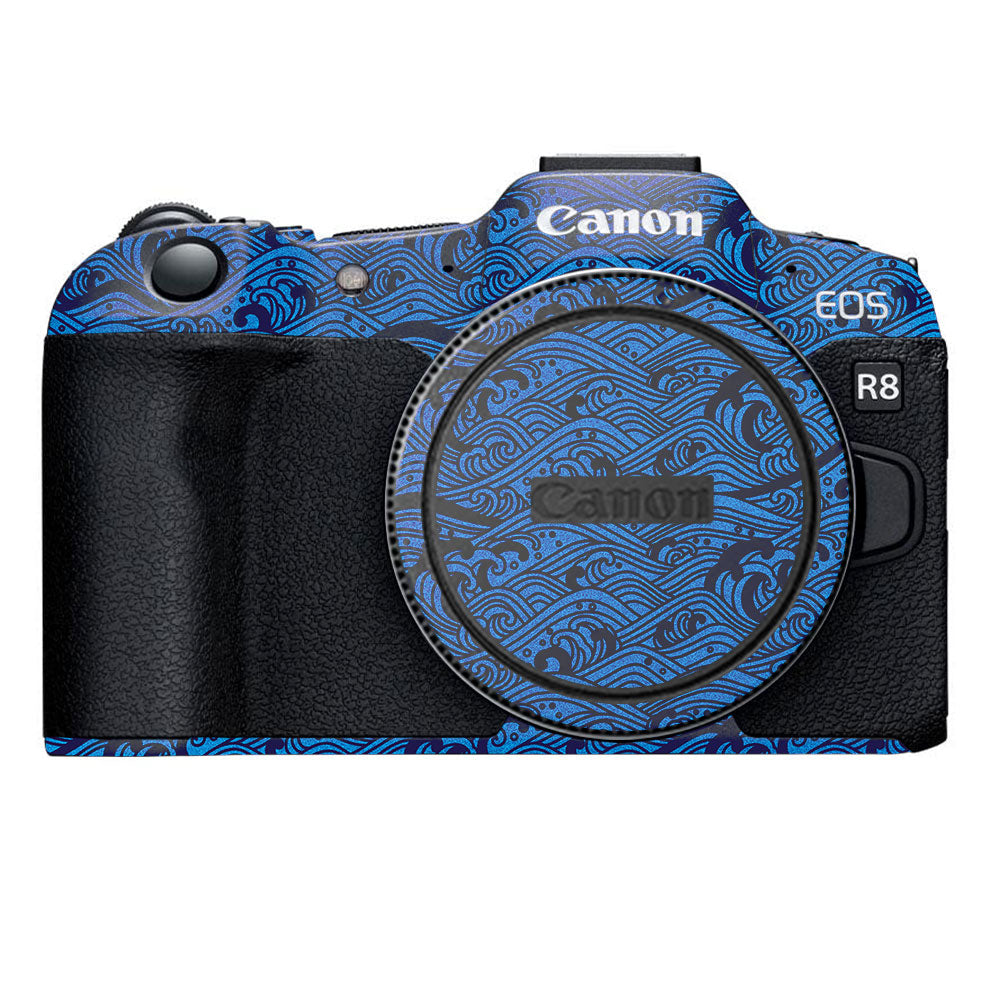 Textured Ocean Wave Blue Canon EOS R8 Camera Skin