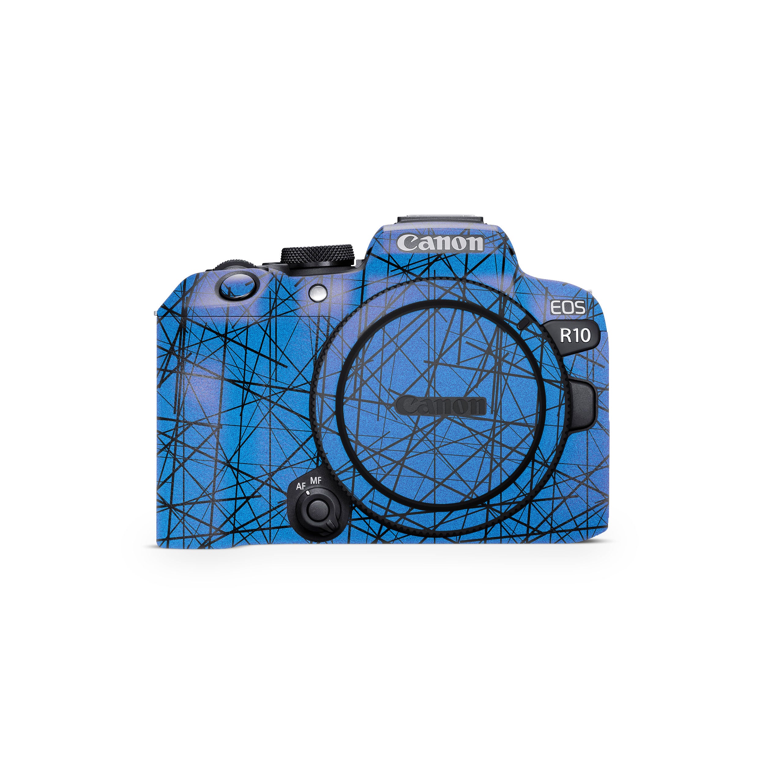 Textured Electric Blue Chaos Canon EOS R10 Camera Skin