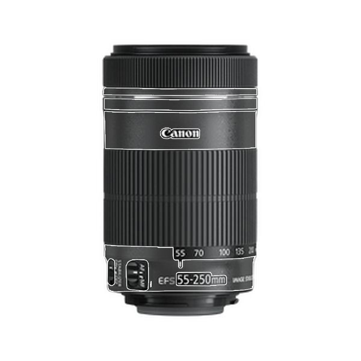 Transparent Canon EF-S 55–250mm f/4–5.6 IS STM Camera Lens Skin