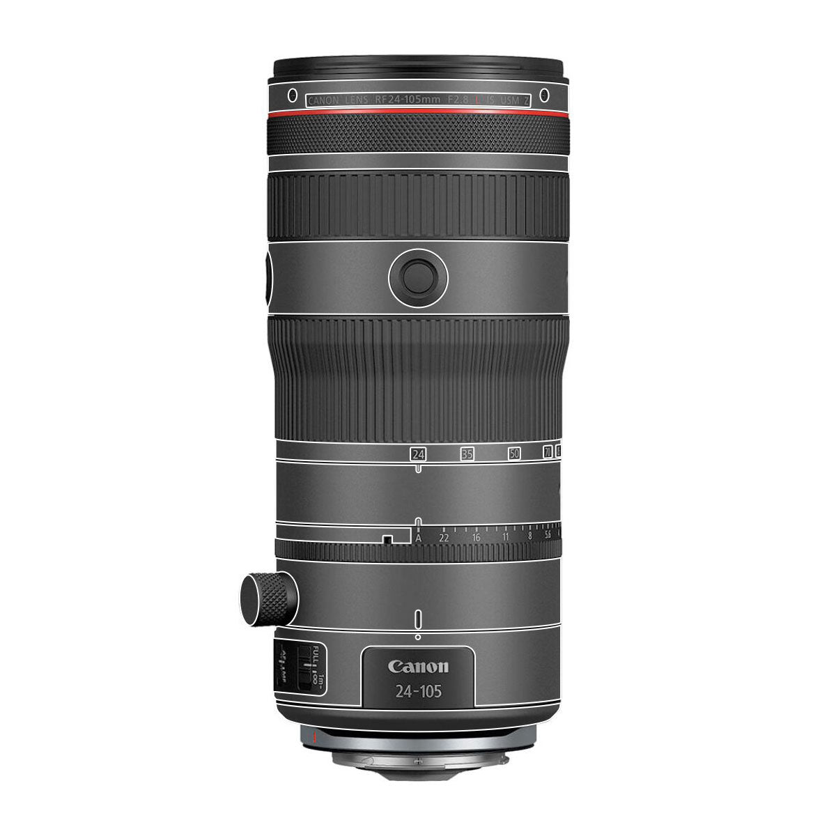 Transparent Canon RF 24-105mm F/2.8 L IS USM Z Camera Lens Skin