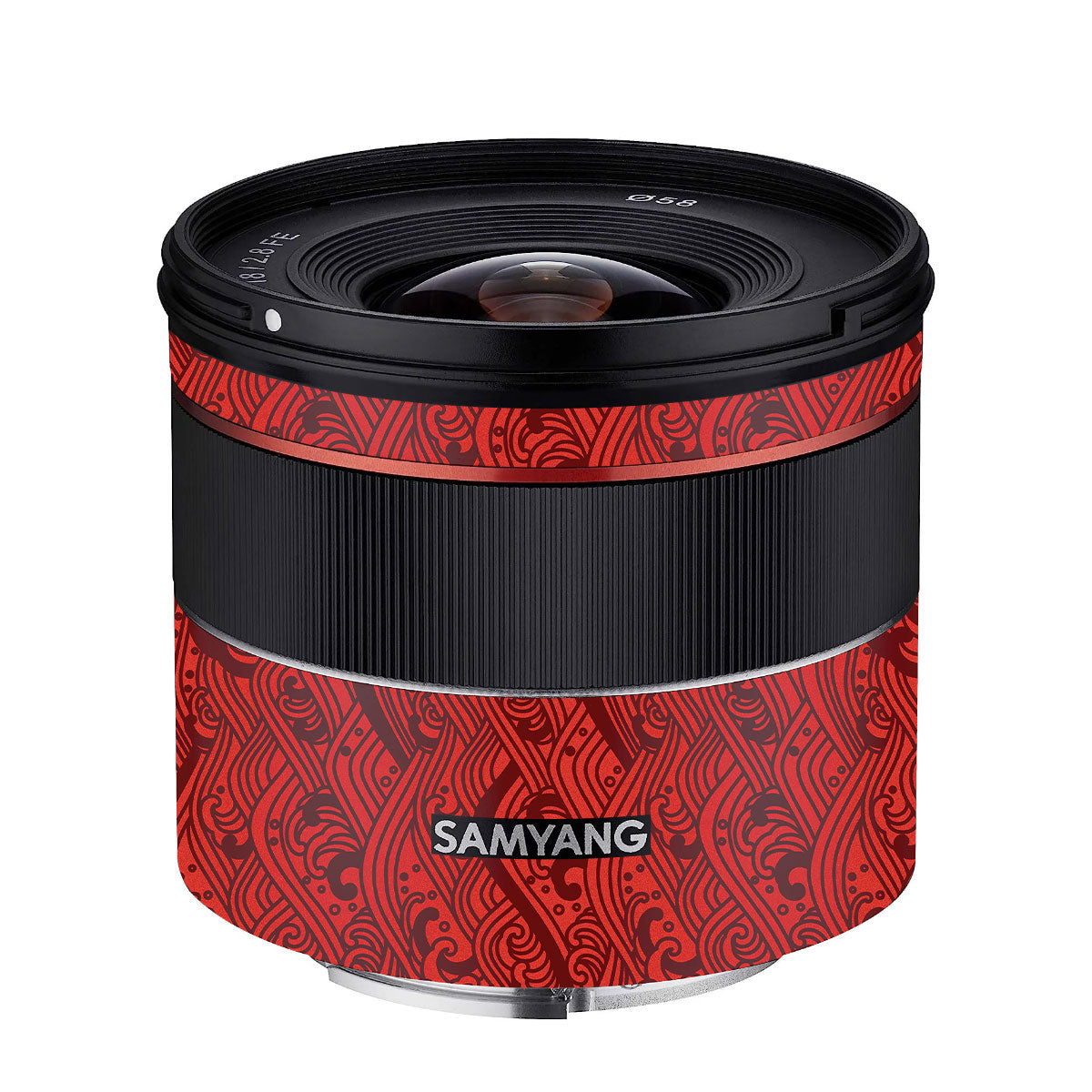 Textured Crimson Wave Samyang FE 18mm F/2.8 Camera Lens Skin